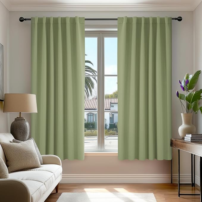 Deconovo Blackout Curtains, Thermal Insulated, W52 x L54 2 Panels, Back Tab by Deconovo