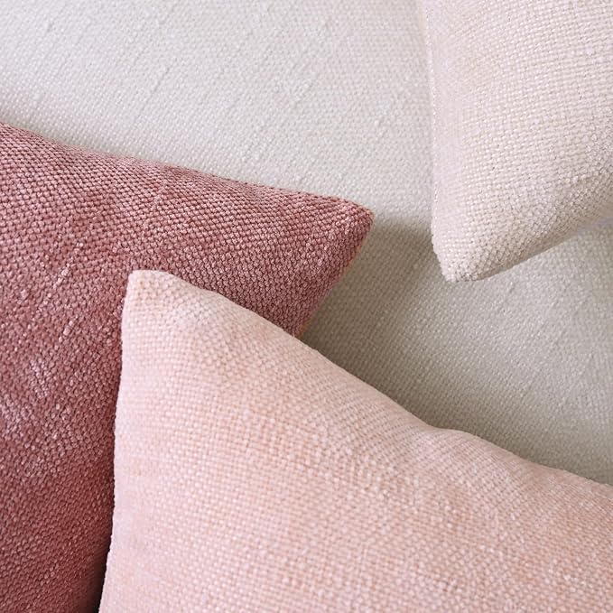 Set of 4 Soft Textured Decorative Throw Pillow Covers 18x18 Inch Cozy Farmhouse - Image 5