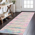 KOZYFLY Modern Abstract Runner Rug 2x6 Multi Pink Runners by KOZYFLY