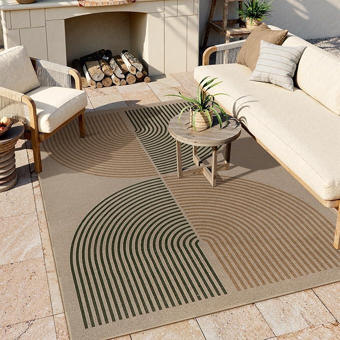 Lahome Modern Rainbow Easy Jute Rug, Washable 5x7 Area Rugs - Image 2