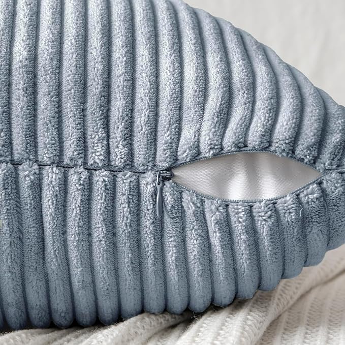 MIULEE Dustyblue Decorative Throw Pillow Covers 18x18 Inch - Image 3