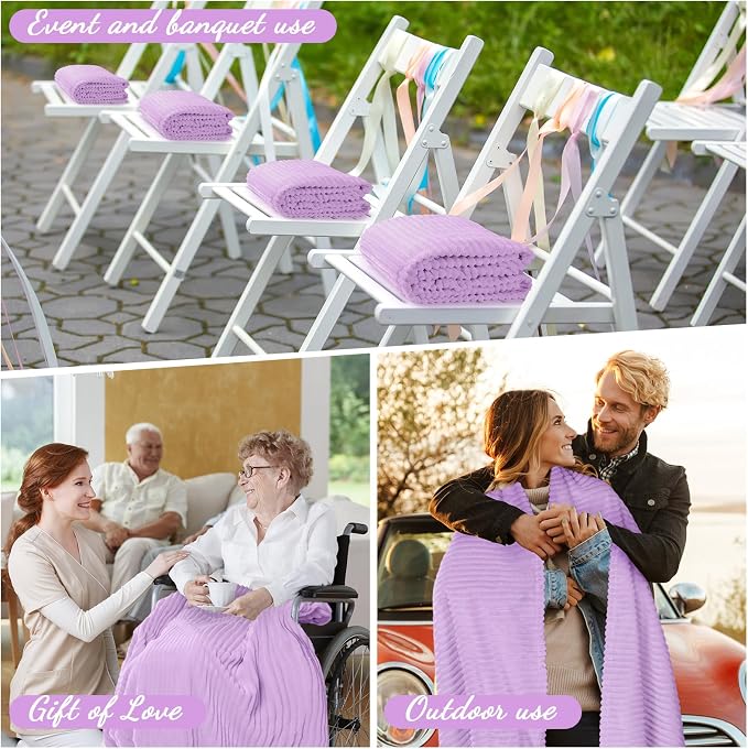 Buryeah 12 Pcs Flannel Throw Blanket Bulk 50 x 60 in Sleepover Blanket Outdoor - Image 5