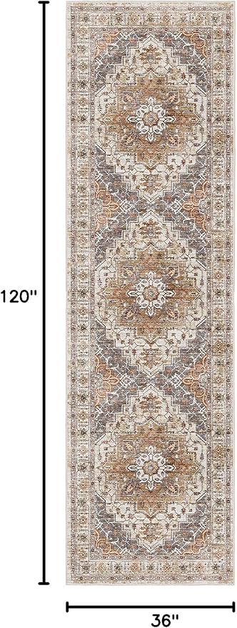 Madane Hallway Rug 3x10, Kitchen Rugs Washable Entryway Rug Vintage Kitchen - Image 2