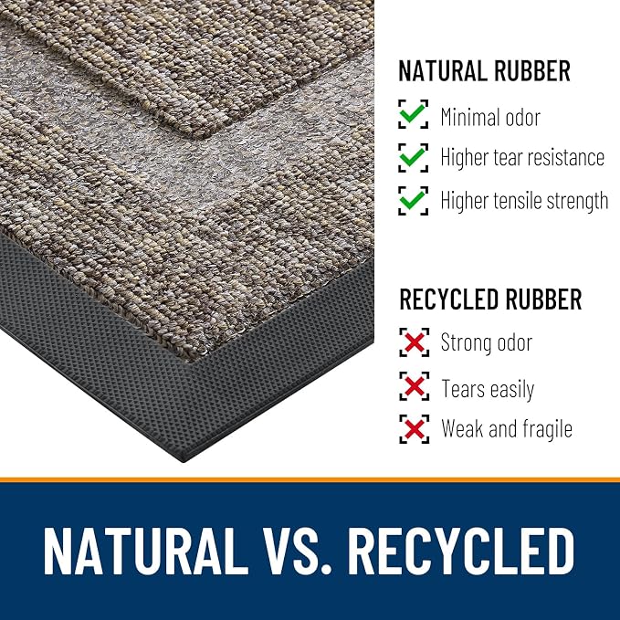 OLANLY Front Door Mat Outside 59x23, All-Season Heavy-Duty Rubber Doormat | - Image 3