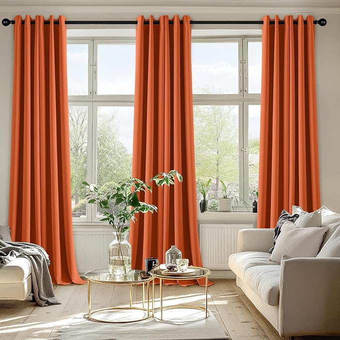 MIULEE Orange Blackout Curtains - Image 6