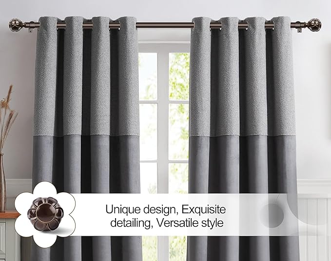 KAMANINA Curtain Rods for Windows 72 to 144 Inches Long Heavy Duty Curtain Rod - Image 4