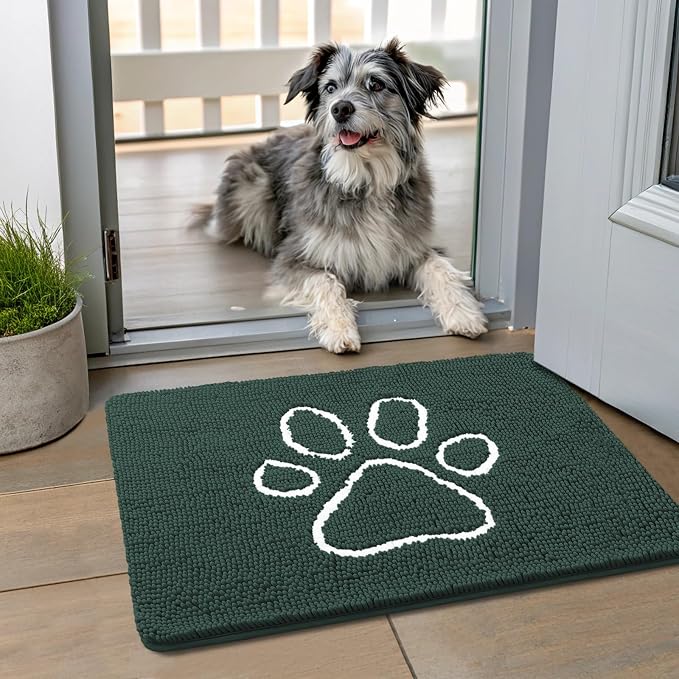Smiry Dog Door Mat for Muddy Paws, Absorbent Dirt Trapper Non Slip Quick Dry by Smiry