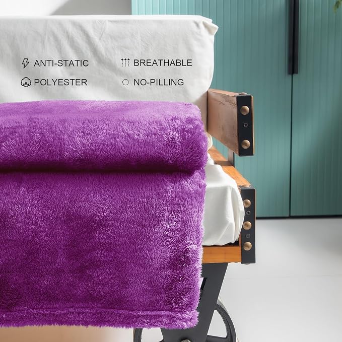 Exclusivo Mezcla Plush Fuzzy Fleece Throw Blanket Extra Large, Super Soft - Image 5