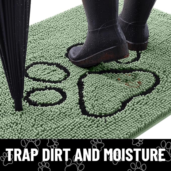Smiry Dog Door Mat for Muddy Paws, Absorbent Dirt Trapper Non Slip Quick Dry - Image 2