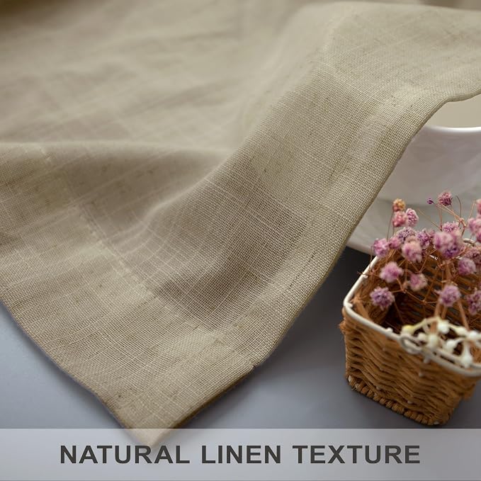 Burlywood Birch Flax Linen Curtains 84 Inch Length 2 Panels - Image 7