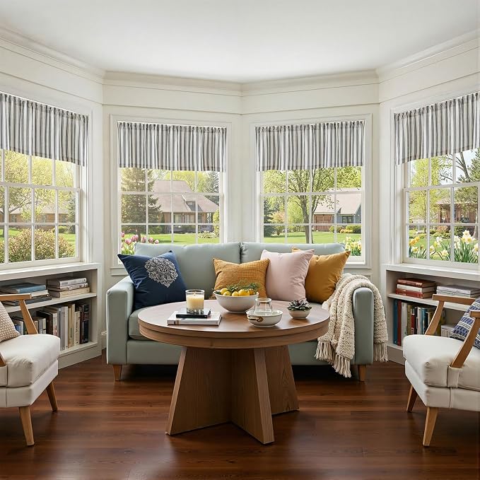 jinchan Linen Striped Valance Window Treatment - Image 5