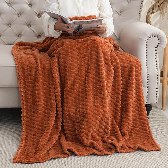Burnt Orange Throw Blanket 50"×70" inches Gifts - Image 3