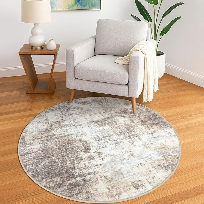 IOHOUZE Round Area Rug 5 Ft Circle Entryway Rugs Round Washable Door Mat Indoor by iOhouze