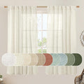 LAMIT Natural Semi Sheer Linen Curtains 60 Inch, Light Filtering Neutral Window by LAMIT