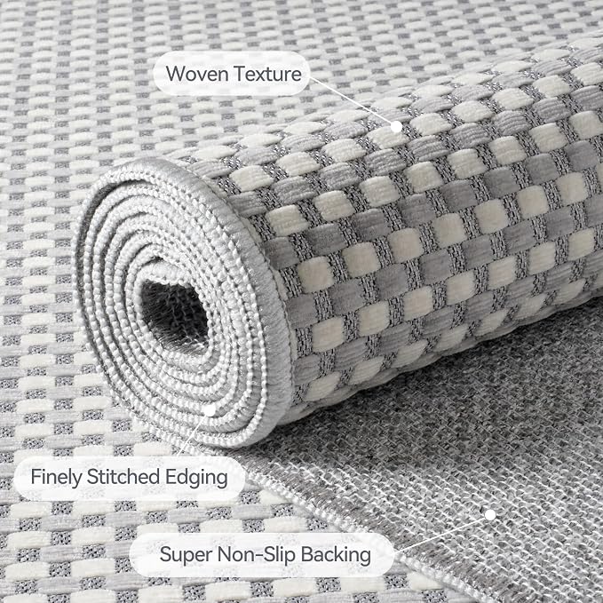 YDKGL 3x5 ft Area Rug Entryway Runner Rug Non Slip Washable, Boho Woven Kitchen - Image 5