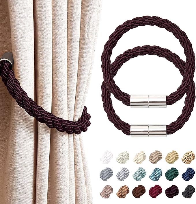 NICEEC 2 Pack Strong Magnetic Curtain Tiebacks Modern Simple Style Drape Tie by NICEEC