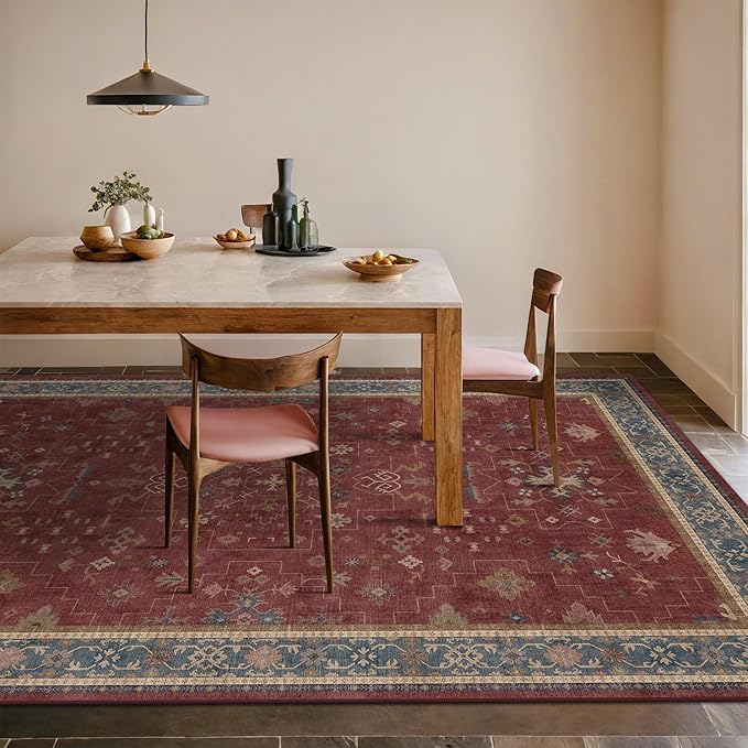6x8 Dining Room Rugs for Under Table by HazoHaus