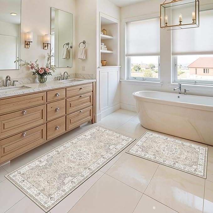 4 Pieces Kitchen Rug Set: Washable Water Resisitant Carpet - Image 2