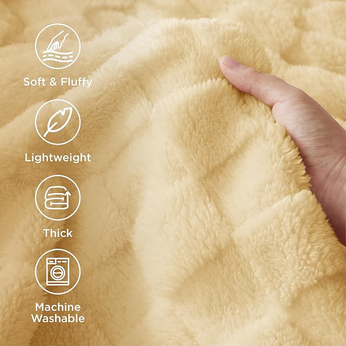 Bedsure GentleSoft Yellow Throw Blanket - Image 3