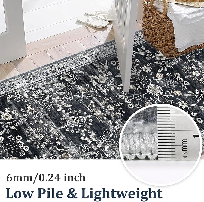 Yamaziot Washable Runner Rug 2x8 – Non Slip Boho Floral Hallway Runner Rug - Image 4