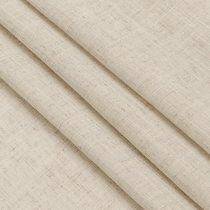 Nanspring Beige Cafe Curtains 45 Inch Length Set 2 Panel Back Tab Pocket Semi - Image 6