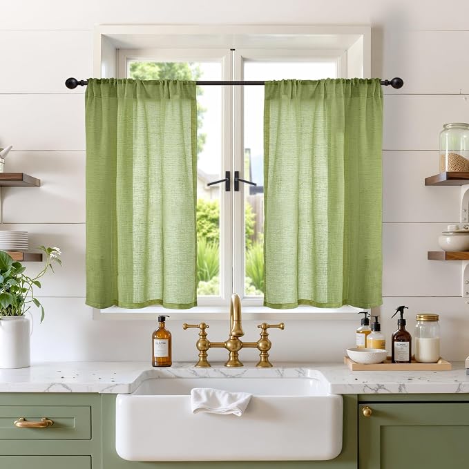 BGment Short Olive Green Curtains 36 Inch Length by BGment