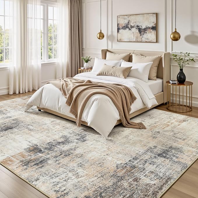 10x14 Area Rug for Living Room, Abstract Washable Non-Slip Large Rugs, Dining - Image 2