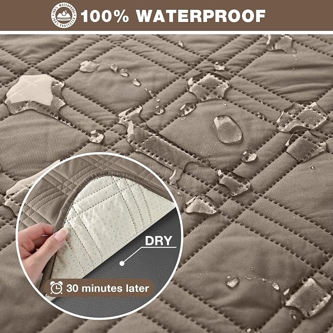 TAOCOCO 100% Waterproof Recliner Sofa Covers, Non Slip Split Couch Covers - Image 3
