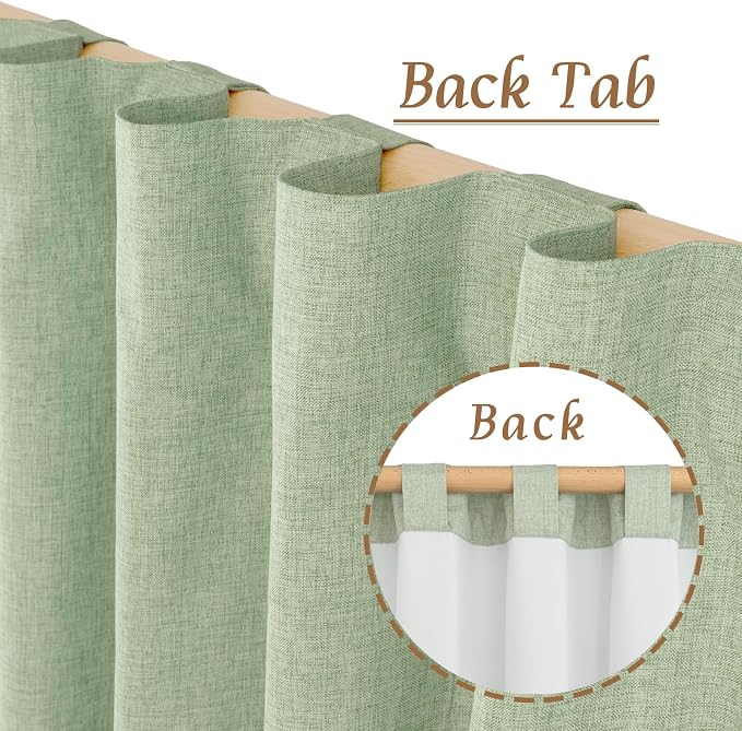 63 Inch 100% Blackout Linen Bedroom Curtains - Image 6
