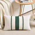 Fancy Homi Set of 1 Dark Green Boho Lumbar Decorative Throw Pillow Covers 12x20 by Fancy+Homi