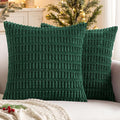 MIULEE Pack of 2 Dark Green Corduroy Decorative Euro Sham Pillow Covers 24x24 by MIULEE