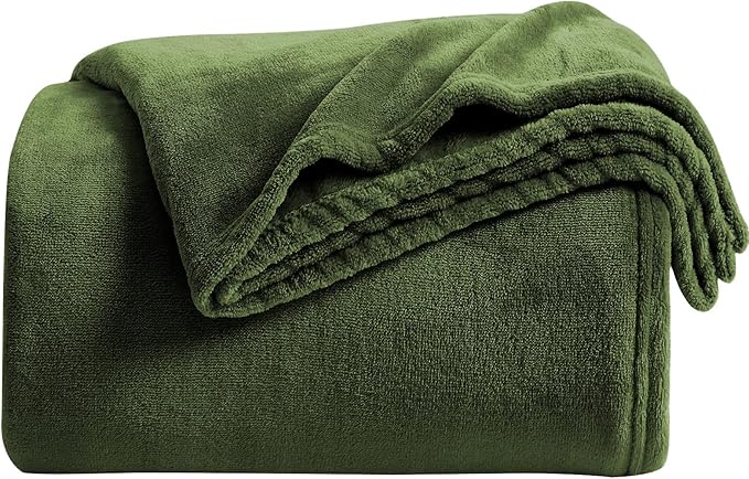 KMUSET Super Soft Throw Blanket Premium Silky Flannel Fleece Throw Size Green by COZYBLANKETHappyHomeLife