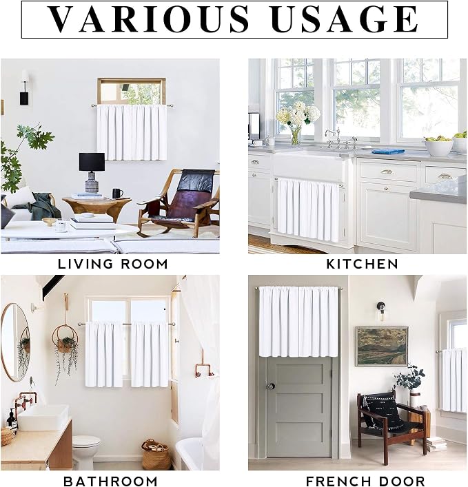 RYB HOME Basement Bathroom Kitchen Cafe Privacy Curtains, Short Insulating - Image 7