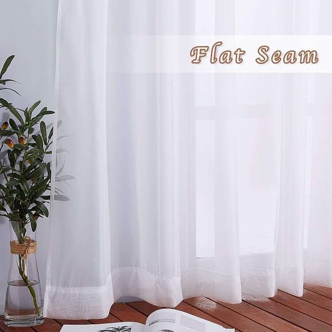 NICETOWN White Sheer Curtains Extra Long 135 inch Length - Image 6