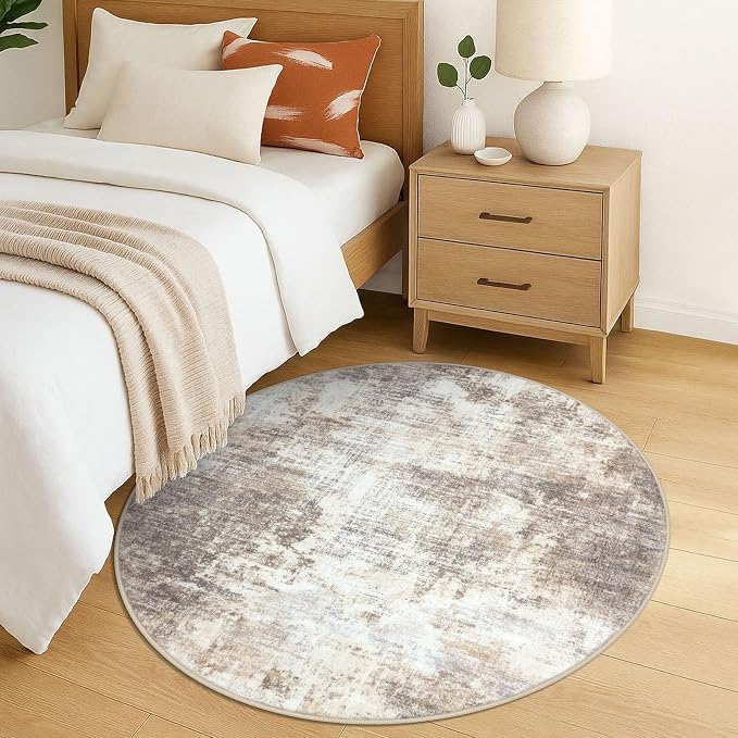 IOHOUZE Round Area Rug 5 Ft Circle Entryway Rugs Round Washable Door Mat Indoor - Image 8