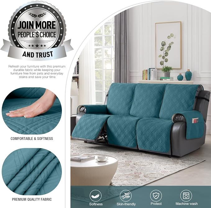TAOCOCO 100% Waterproof Recliner Sofa Cover, Non Slip Split Couch Covers - Image 3