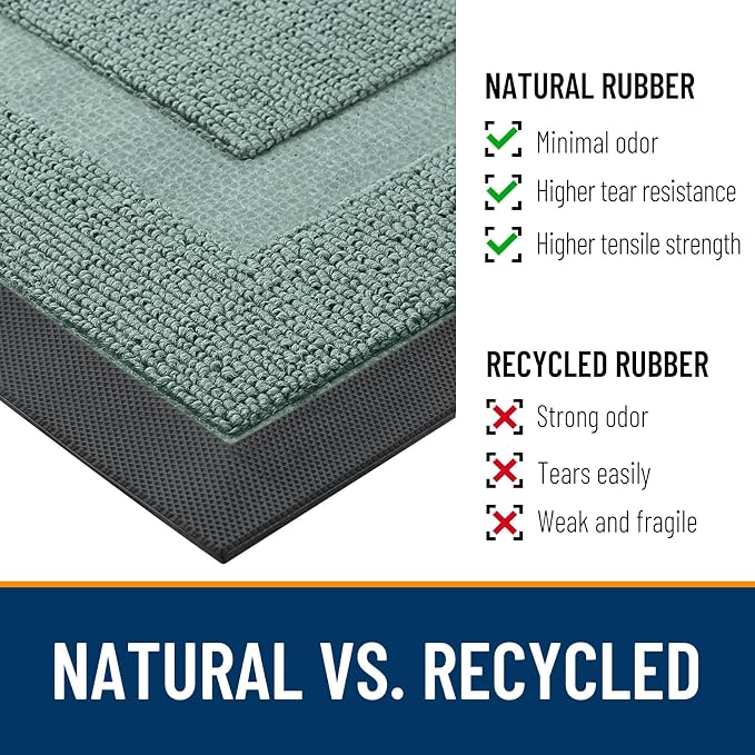 OLANLY Half Circle Front Door Mat Outside 33x21 All-Season Rubber Doormat | - Image 3