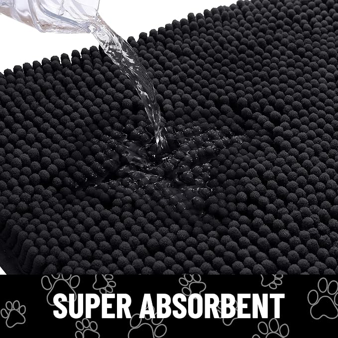 Smiry Dog Door Mat for Muddy Paws, Absorbent Dirt Trapper Non Slip Quick Dry - Image 4