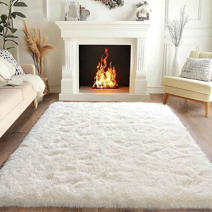 Pionblank Fluffy Area Rug for Bedroom 4x6 Feet, Indoor Plush Carpet, Shag Soft - Image 8