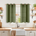 YoungsTex Olive Green Linen Curtains 40 Inch Length by YoungsTex