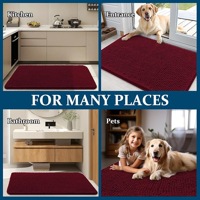 OLANLY Dog Door Mat for Muddy Paws 24x16, Absorbs Moisture and Dirt, Absorbent - Image 8