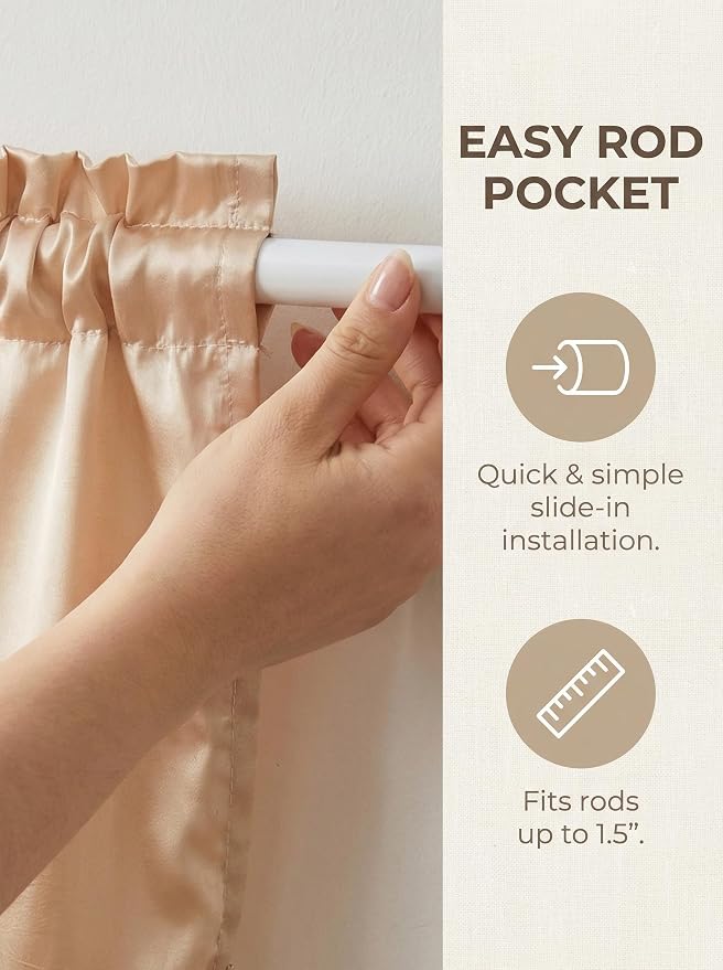 Molaxhome Swag Curtain 51 inch Length Rod Pocket Scalloped Curtain Valance - Image 4