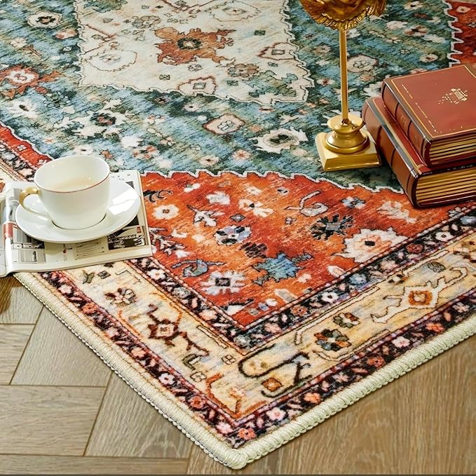 SERISSA 8x10 Washable Non Slip Boho Area Rug - Image 8