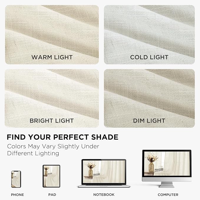 Joydeco Curtains, 108 Inches Long, 2 Panels Set, Farmhouse Drapes - Image 6