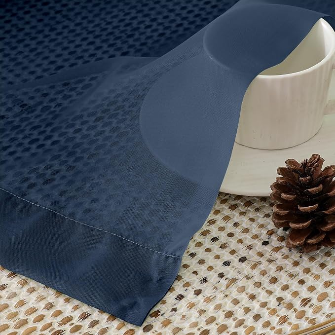 OVZME Navy Blue Sheer Curtains 78 Inches Long 2 Panels - Image 4