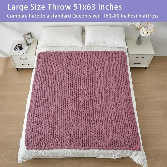 Bigacogo Chunky Knit Throw Blanket - Image 5