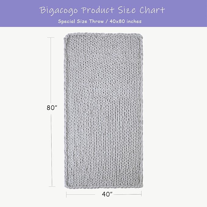 Bigacogo Chunky Knit Throw Blanket - Image 2