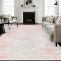10x12 Area Rug Living Room: Modern Washable Soft Carpet Pink White | by FXRHLP