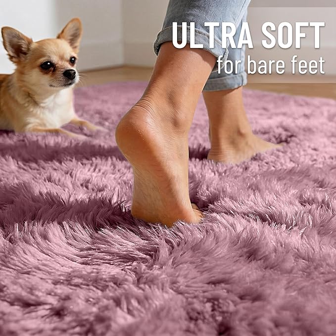 OLANLY Area Rugs for Living Room Bedroom, Machine Washable 4x5.9 ft Soft Fluffy - Image 4