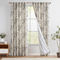 jinchan Lined Linen Blend Curtain Floral Curtains by JINCHAN